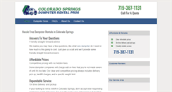 Desktop Screenshot of dumpsterrentalcoloradospringsco.com